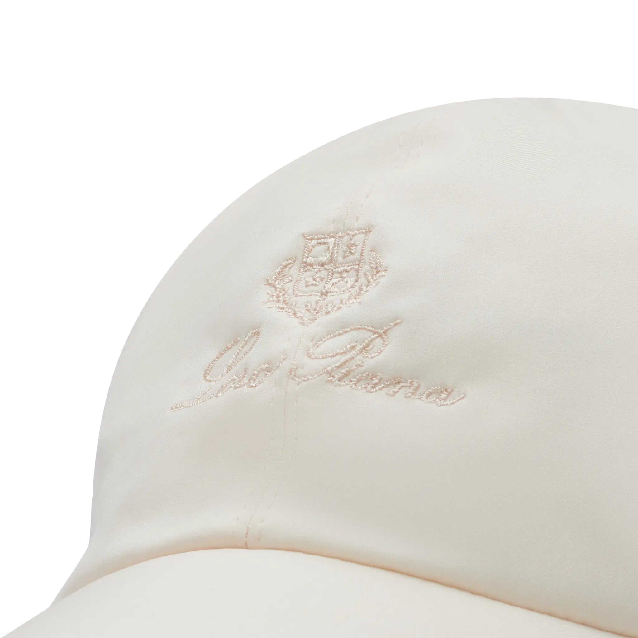 Detailed Front View of Loro Piana Microfibre Storm System Baby Pink Baseball Cap